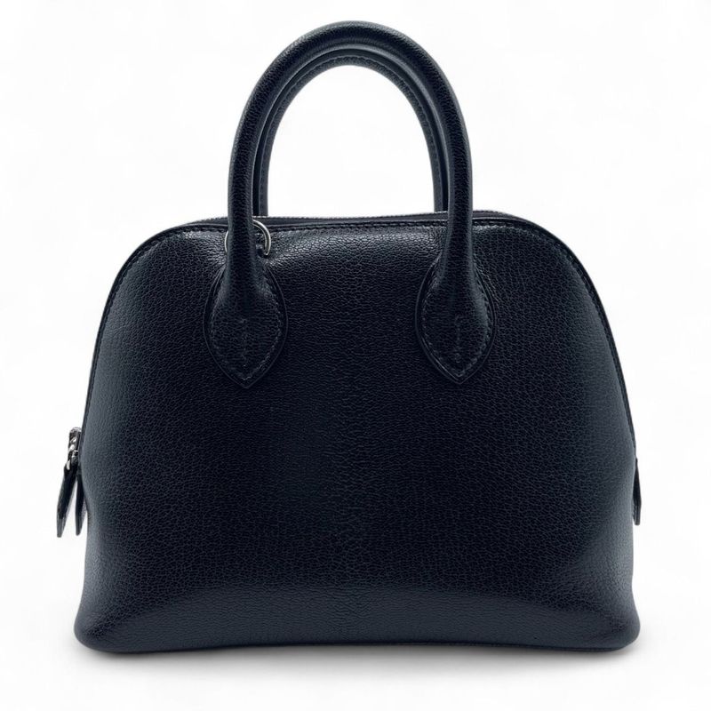 エルメス ボリード1923 ミニ ノワール シェーブル/シャムキラ シルバー金具 K刻印