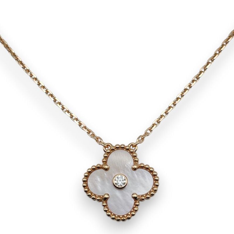 ヴァンクリーフ＆アーペル ヴィンテージアルハンブラ ネックレス VCARPM0P00 ピンクシェル ローズゴールド