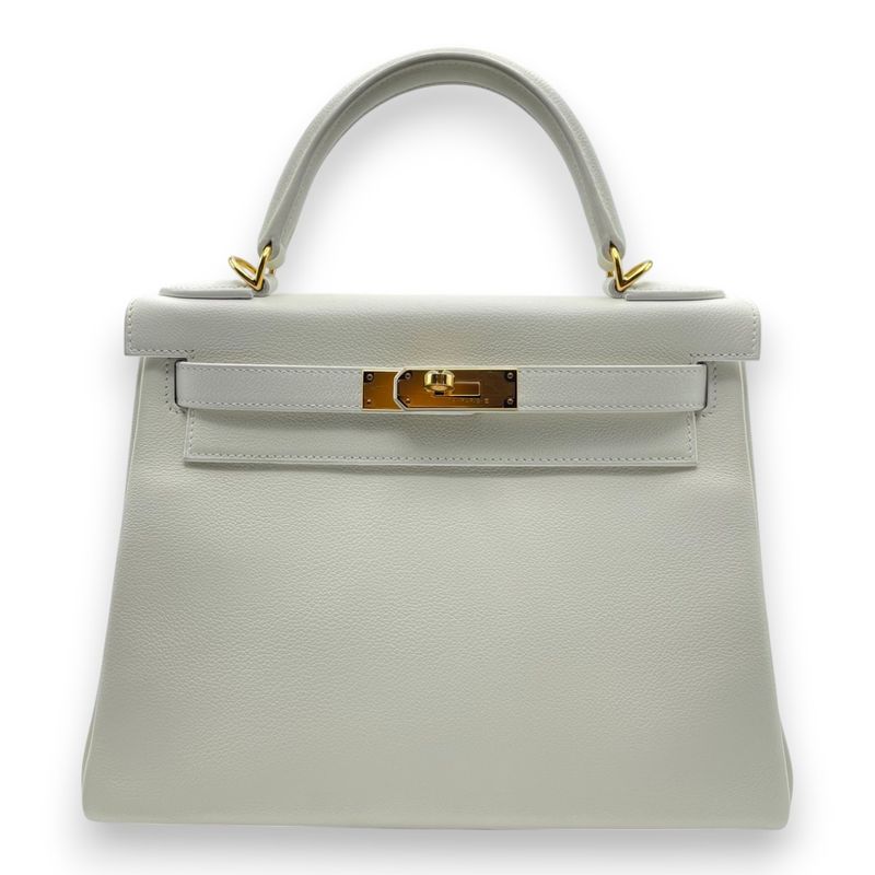 エルメス ケリー 28 ブラン エヴァーカラー ゴールド金具 Z刻印