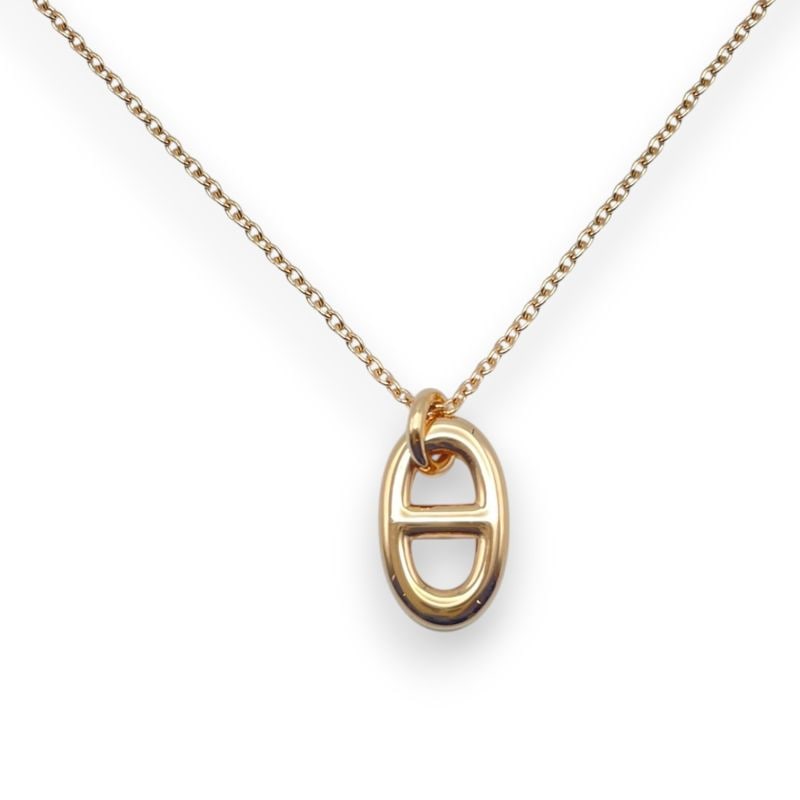 エルメス シェーヌ・ダンクル ファランドール ネックレス PM ピンクゴールド