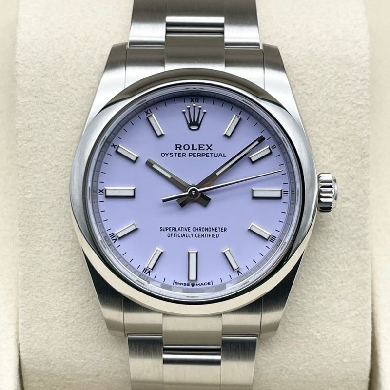 【25年10月ギャラ！】 ロレックス オイスターパーペチュアル 124200 ラベンダー オイスターブレスレット 34mm