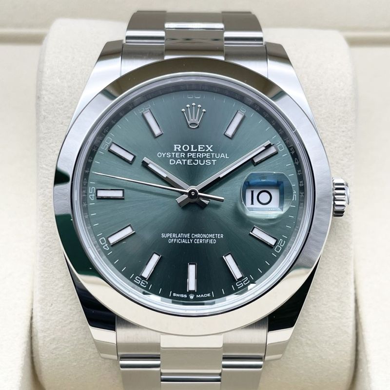 ロレックス デイトジャスト 126300 ミントグリーン オイスターブレスレット 41mm