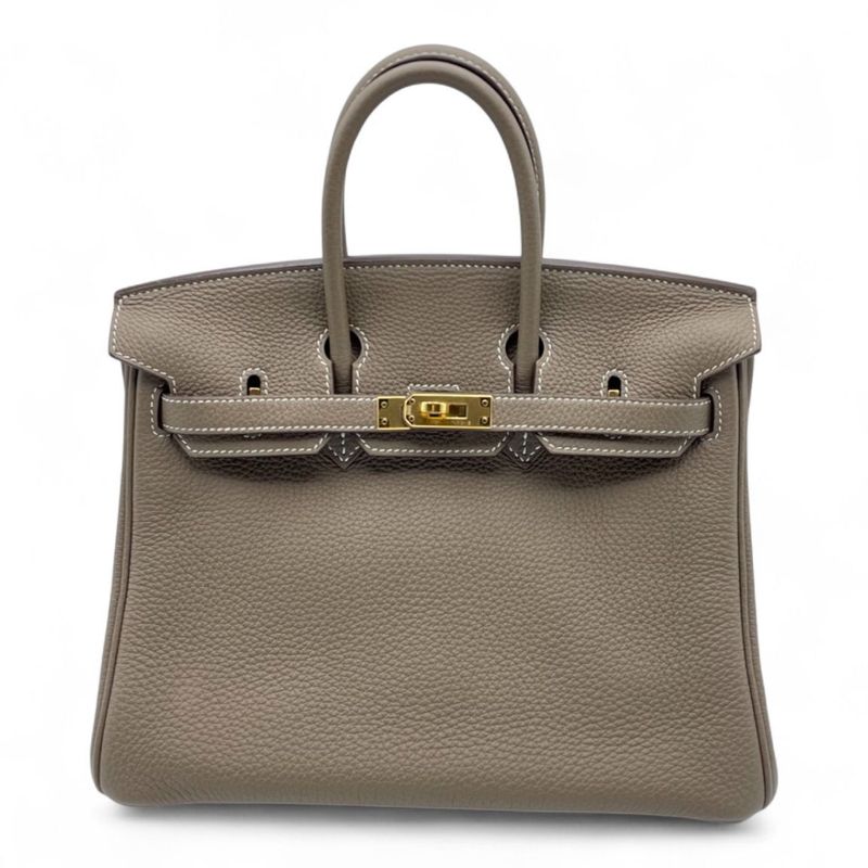 エルメス バーキン 25 エトゥープ トゴ ゴールド金具 D刻印