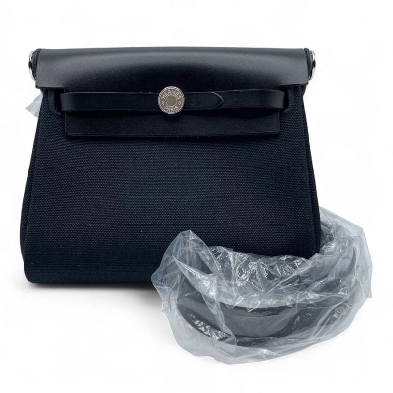 【新品未使用】エールバッグ　ジップ ミニ 黒×シルバー金具 K刻印 HERMES エルメス ショルダーバッグ エールバッグ ジップ 20 ミニ 黒