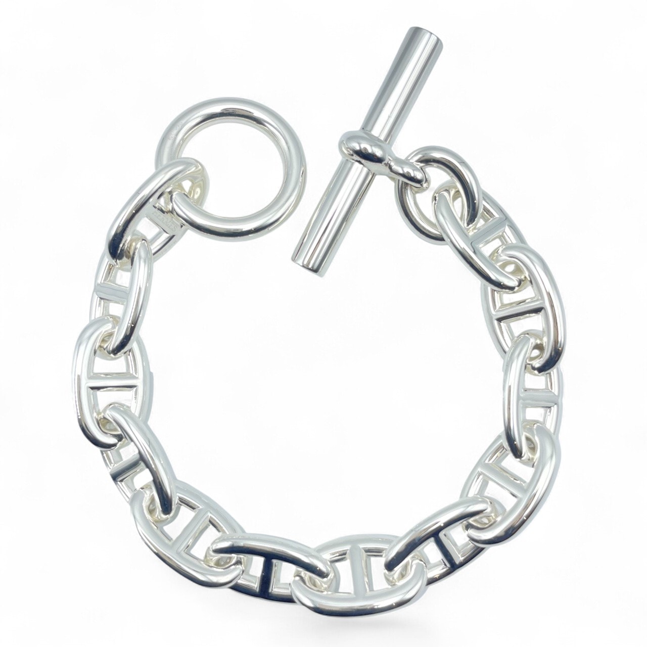 HERMESエルメス　シェーヌダンクル　TGM シルバー　12コマ　銀座店購入 エルメス シェーヌ・ダンクル ブレスレット TGM シルバー925 12コマ