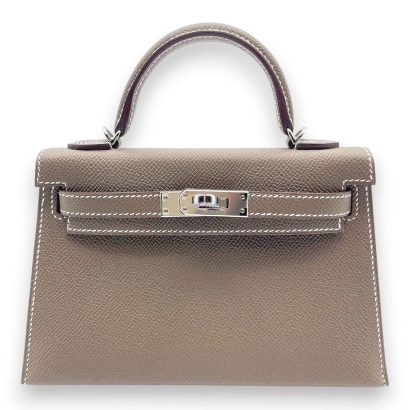 エルメス ミニケリー エトゥープ エプソン シルバー金具 K刻印