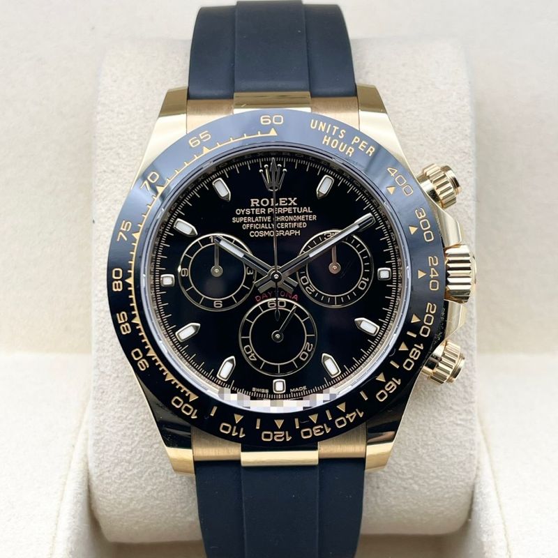 ロレックス デイトナ 116518LN ブラック イエローゴールド オイスターフレックス 40mm