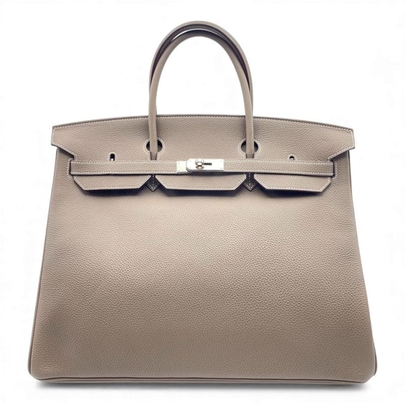 エルメス バーキン 40 エトゥープ トゴ シルバー金具 C刻印