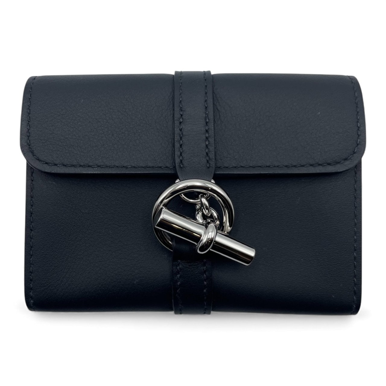 エルメス グレナンコンパクトウォレット ノワール スイフト シルバー