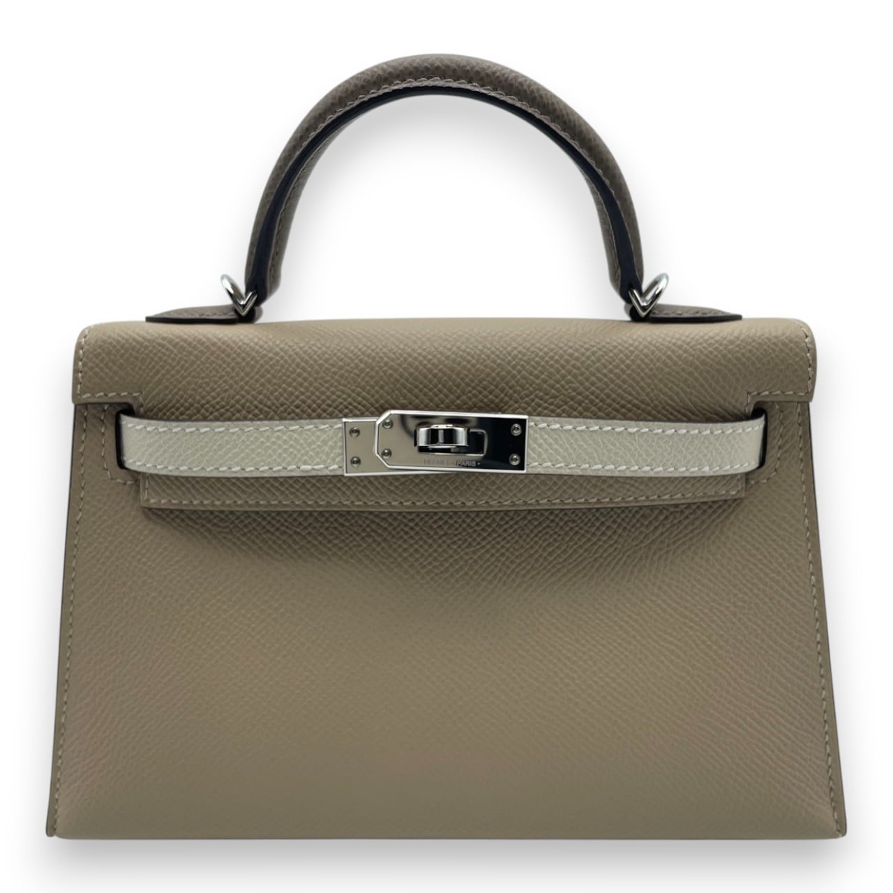 エルメス ミニケリー トレンチ/ナタ/エトゥープ エプソン シルバー金具