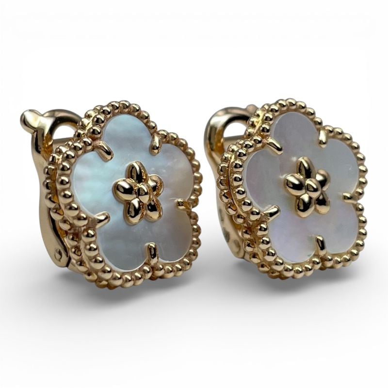 ヴァンクリーフ＆アーペル ラッキー スプリング イヤリング プラムブロッサム VCARP7RU00 マザーオブパール ローズゴールド