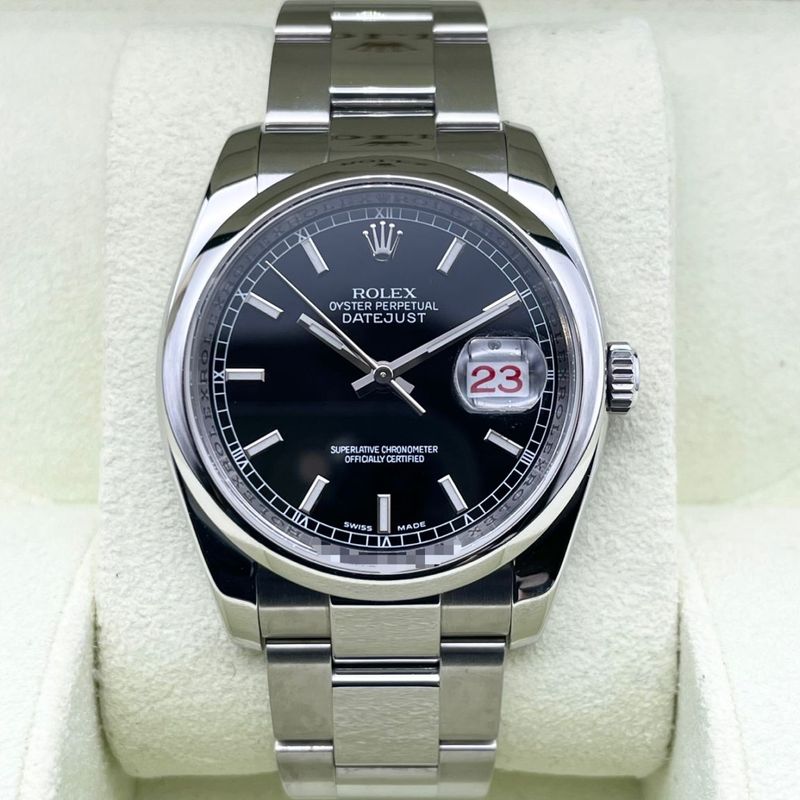 ロレックス デイトジャスト  116200 ブラック オイスターブレス 36mm