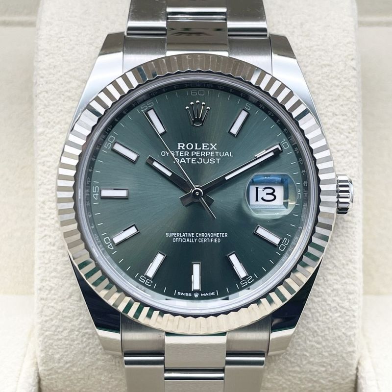 ロレックス デイトジャスト 126334 ミントグリーン オイスターブレスレット 41mm