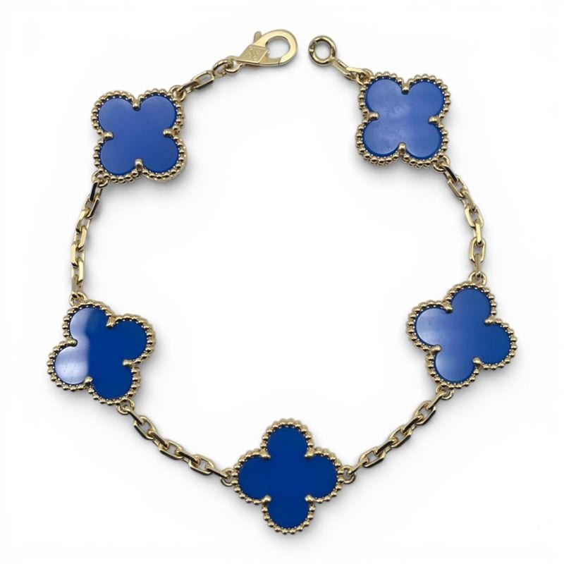 ヴァンクリーフ＆アーペル ヴィンテージアルハンブラ 5P ブレスレット VCARP34900 アゲート イエローゴールド