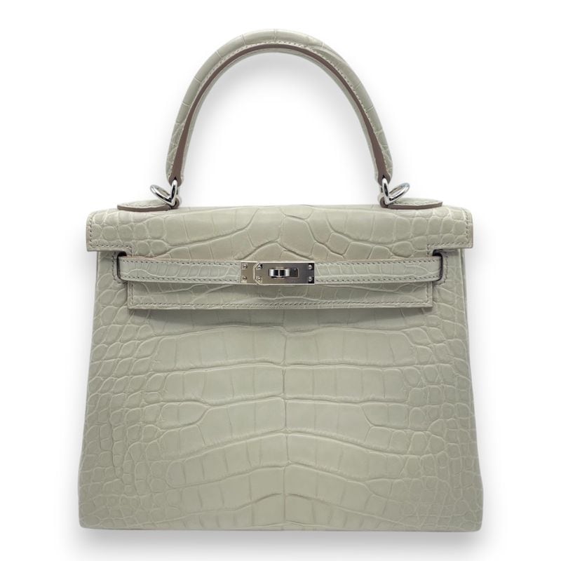 エルメス ケリー 25 べトン アリゲーターマット シルバー金具 B刻印