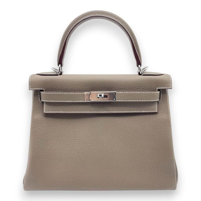 エルメス ケリー 28 エトゥープ トゴ シルバー金具 B刻印