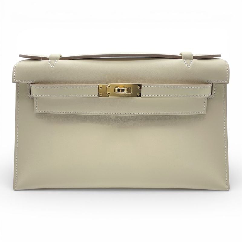 エルメス ポシェットケリー 22 クレ スイフト シャンパンゴールド金具 K刻印