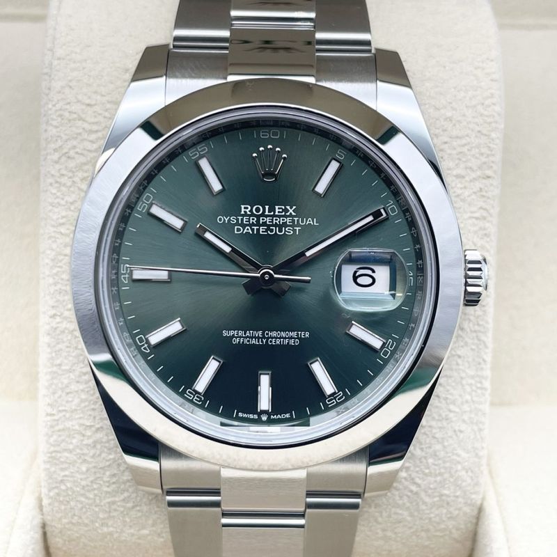 ロレックス デイトジャスト 126300 ミントグリーン オイスターブレスレット 41mm