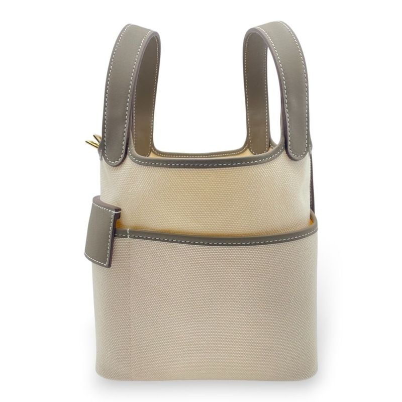 エルメス ピコタンロック カーゴ PM エトゥープ トワルアッシュ/スイフト ゴールド金具 W刻印