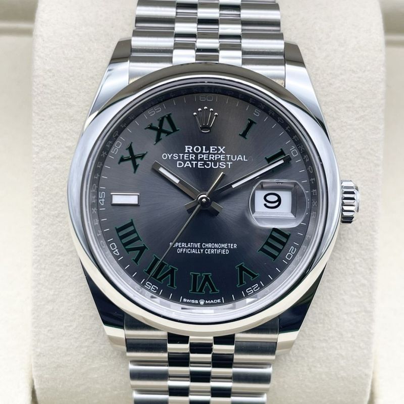 【保証書日付2026年1月！】ロレックス デイトジャスト 126200 スレート ローマン ジュビリーブレス 36mm