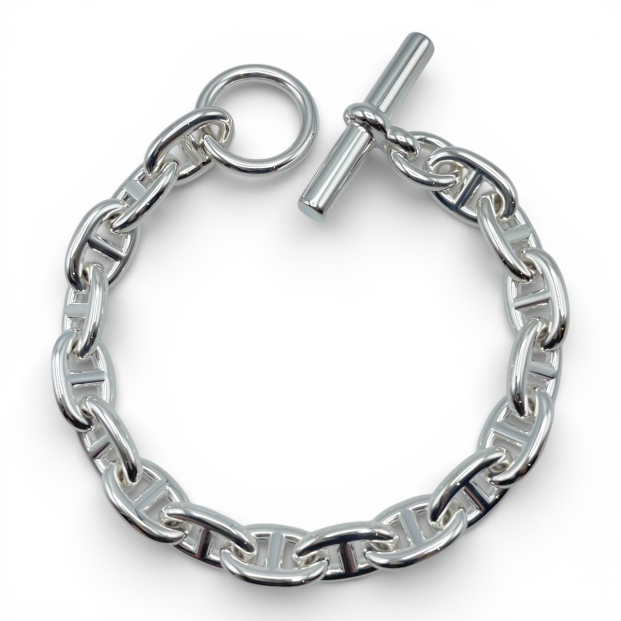 エルメス シェーヌ・ダンクル ブレスレット MM シルバー925 17コマ