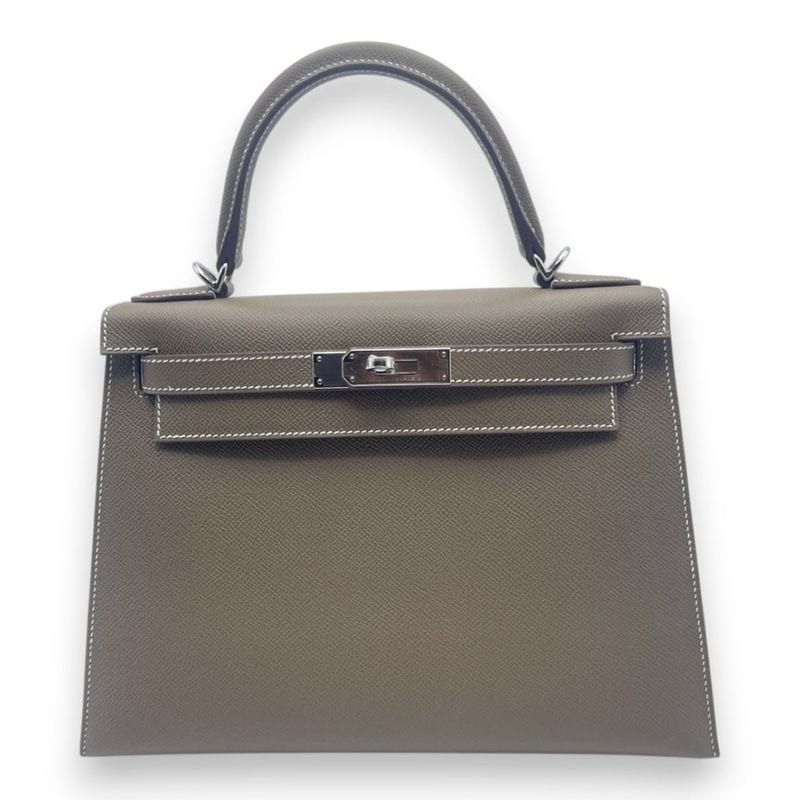 エルメス ケリー 28 エトゥープ エプソン シルバー金具 K刻印