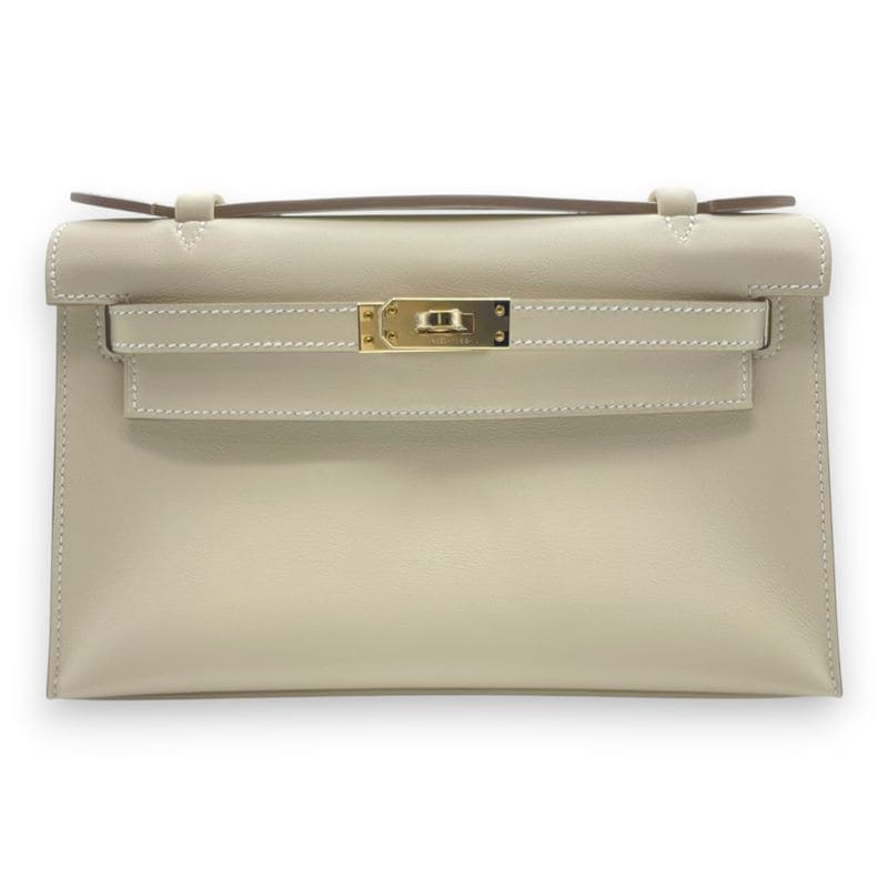 エルメス ポシェットケリー 22 クレ スイフト シャンパンゴールド金具 K刻印