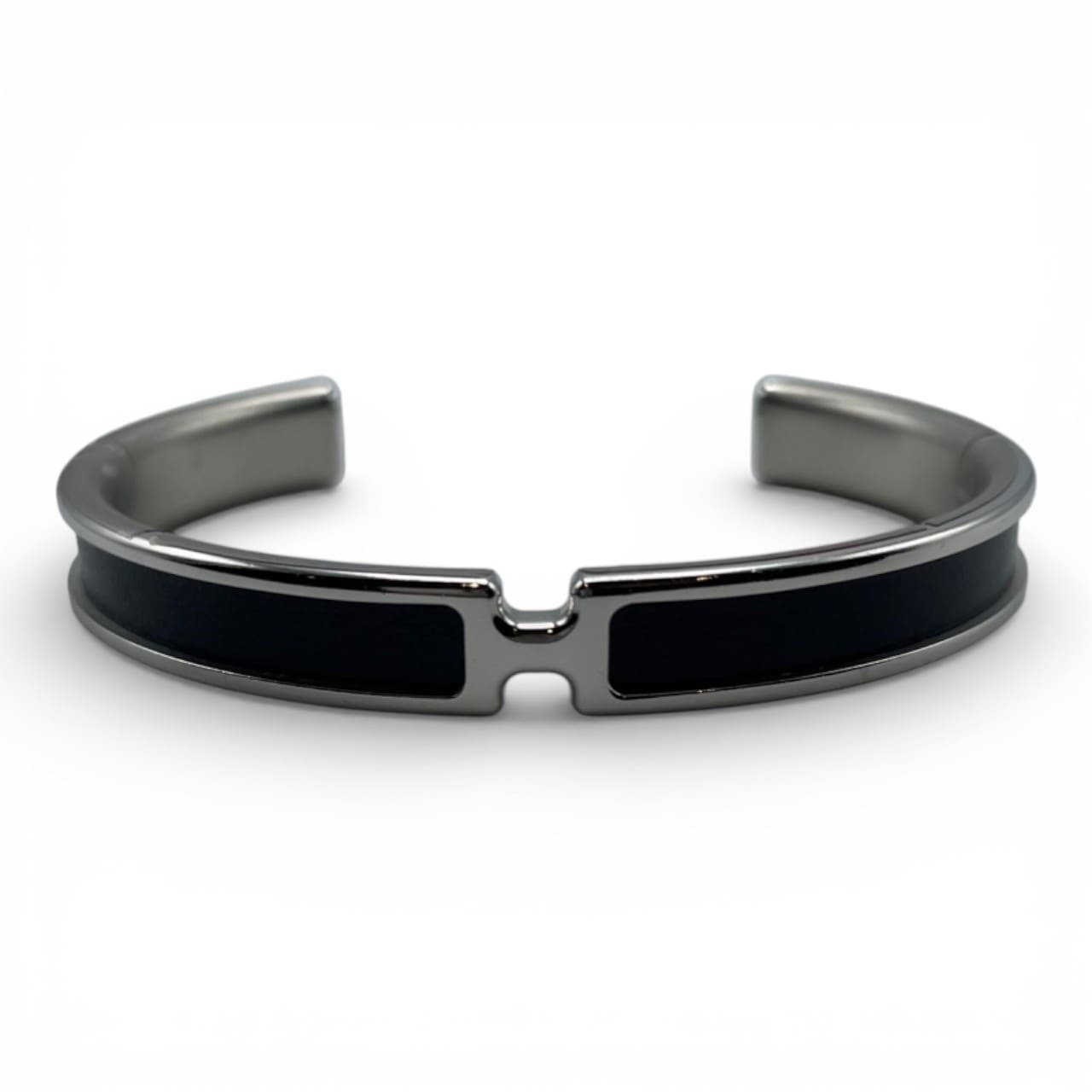 エルメス オランプ バングル T2 ノワール ボックスカーフ シルバー金具