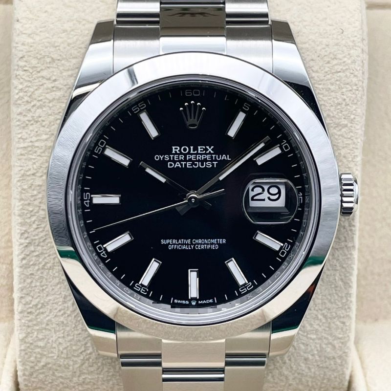 ロレックス デイトジャスト 126300 ブラック オイスターブレスレット 41mm