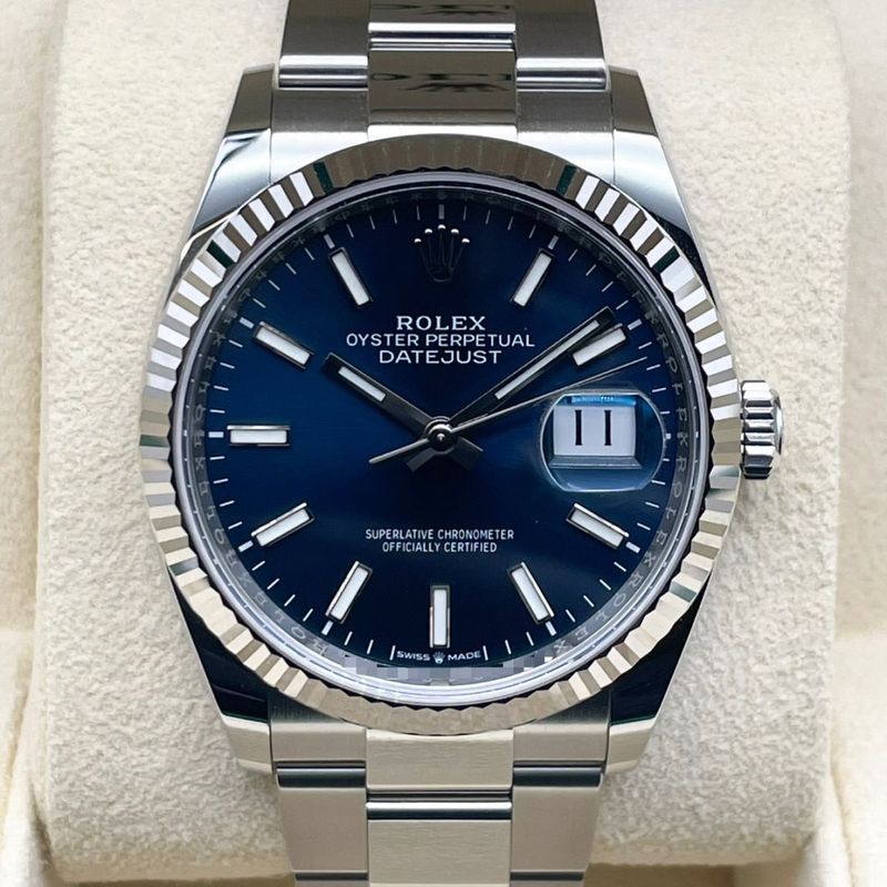 ロレックス デイトジャスト 126234 ブルー オイスターブレス 36mm