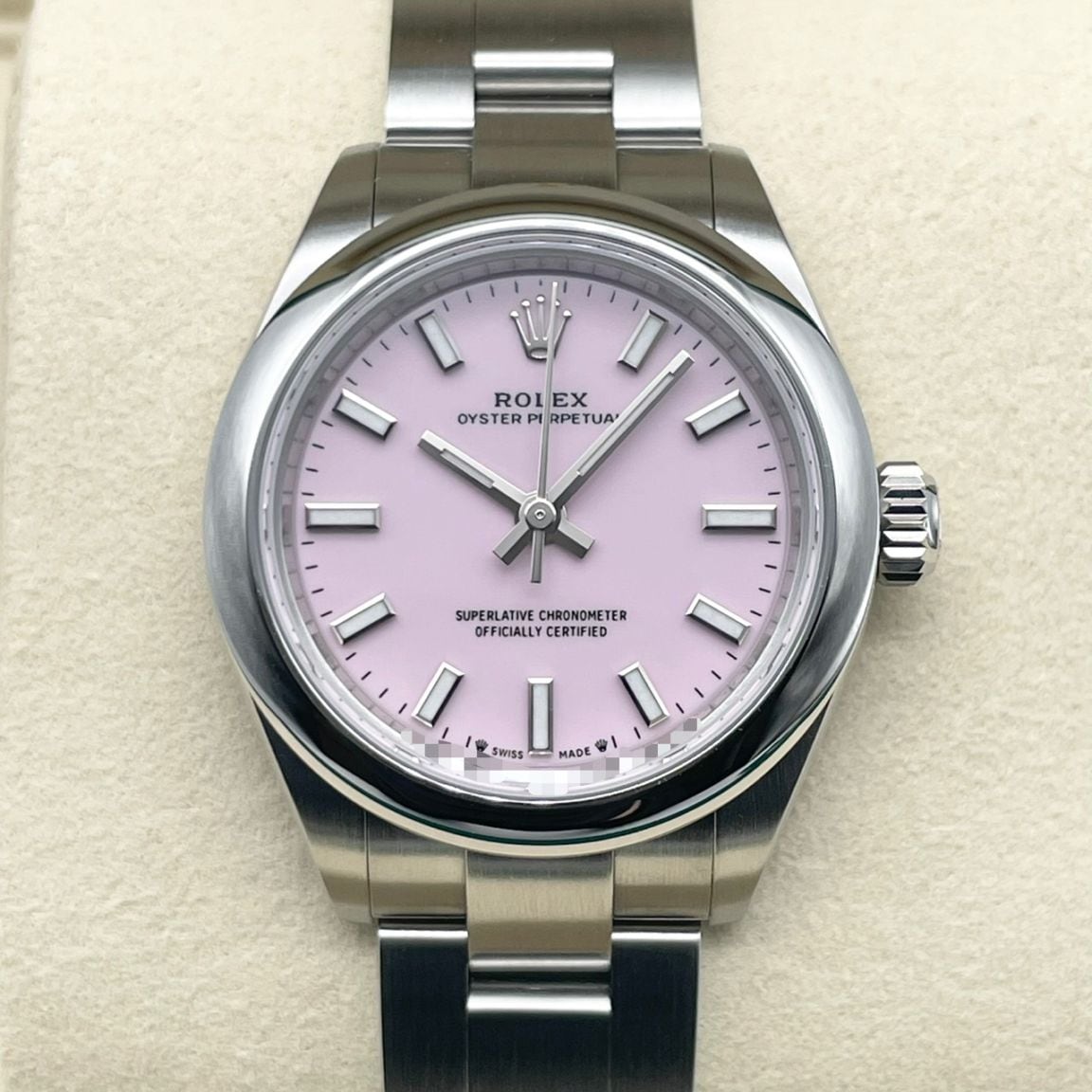 ROLEX オイスターパーペチュアル 28 キャンディピンク 2025年9月保証書付き Ref.276200 中古品 レディース 腕時計 新品)ROLEX ロレックス オイスターパーペチュアル 28 276200