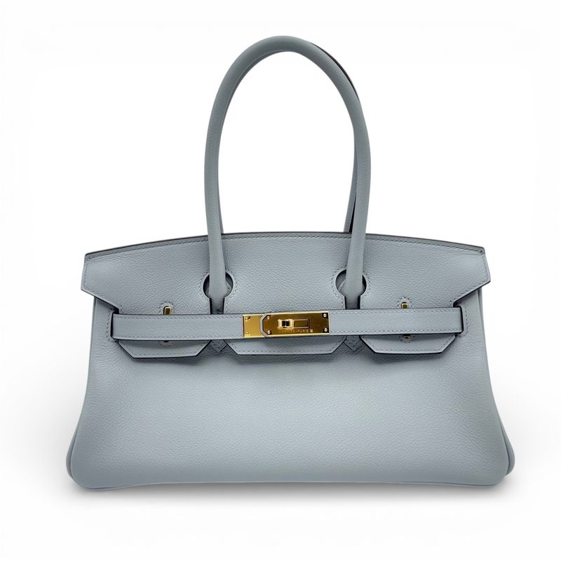 エルメス ショルダーバーキン 29 ブルーグラシエ エバーカラー ゴールド金具 G刻印