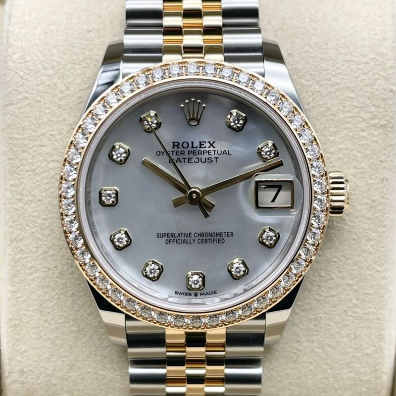 【保証書日付2026年3月！】 ロレックス デイトジャスト 278383RBR ホワイトシェル ジュビリーブレス 31mm