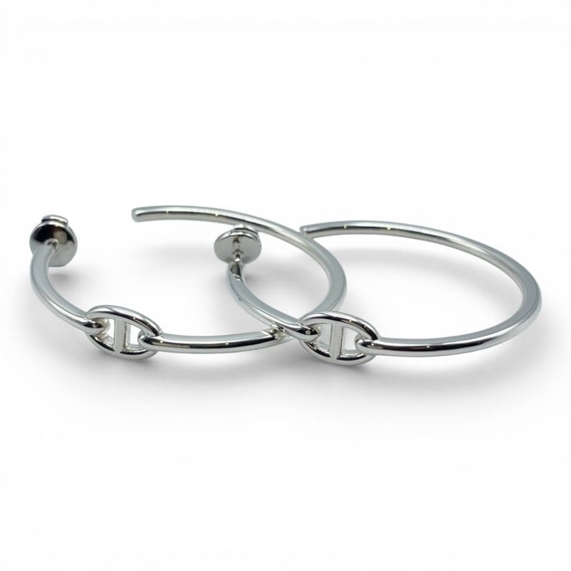 エルメス シェーヌ・ダンクル アンシェネ フープピアス GM シルバー925