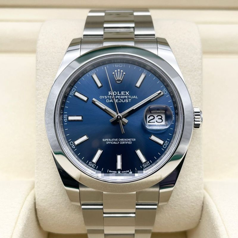 ロレックス デイトジャスト 126300 ブルー オイスターブレス 41mm