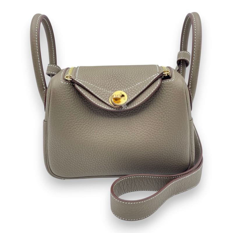 エルメス リンディミニ 20 エトゥープ トリヨンクレマンス ゴールド金具 K刻印