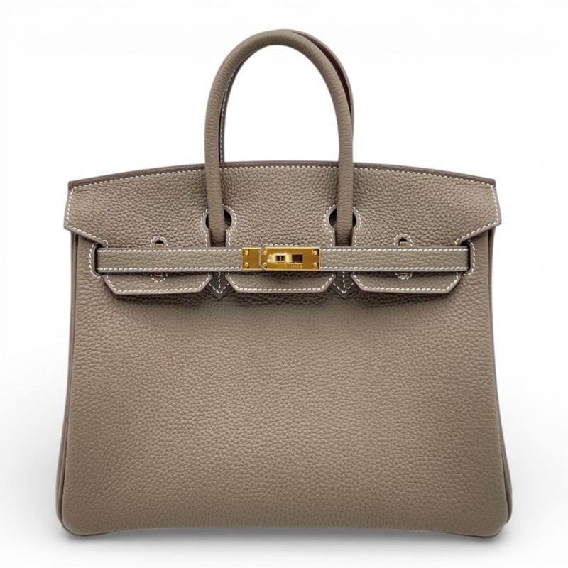 エルメス バーキン 25 エトゥープ トゴ ゴールド金具 K刻印