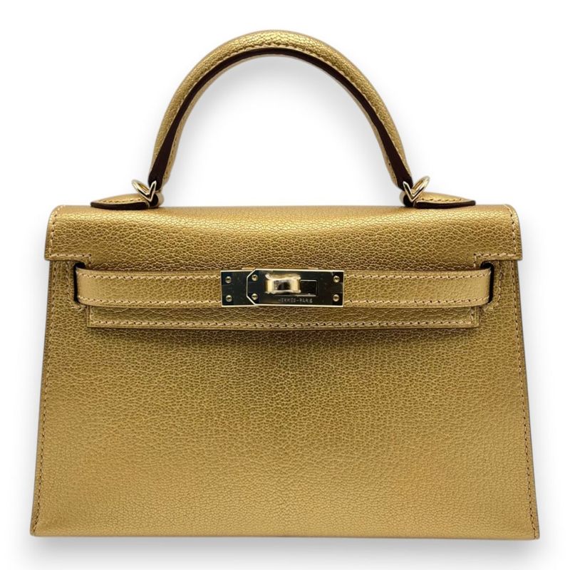 エルメス ミニケリー ドレ シェーブルシャムキラ シャンパンゴールド金具 K刻印