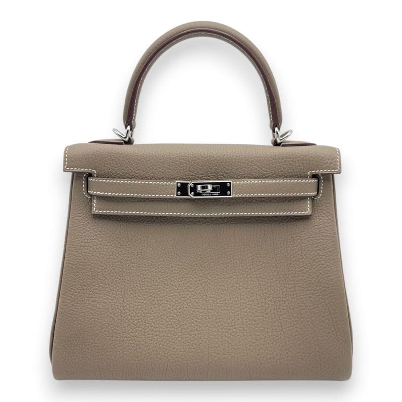 【現金特価】エルメス ケリー 25 エトゥープ トゴ シルバー金具 K刻印
