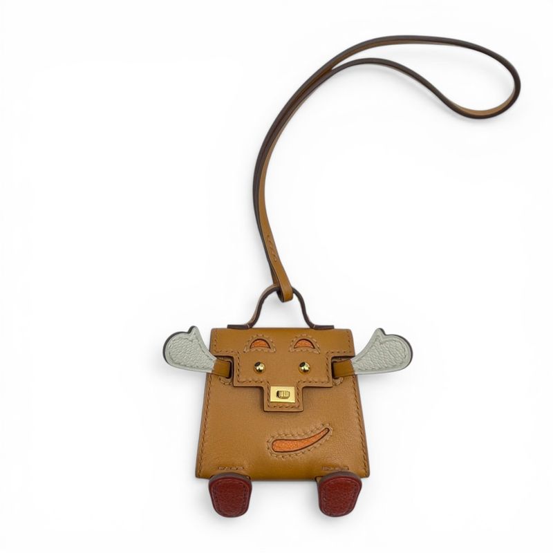 エルメス ケリードールチャーム ナチュラルサブレ/オレンジ/ナタ/ブリック タデラクト U刻印