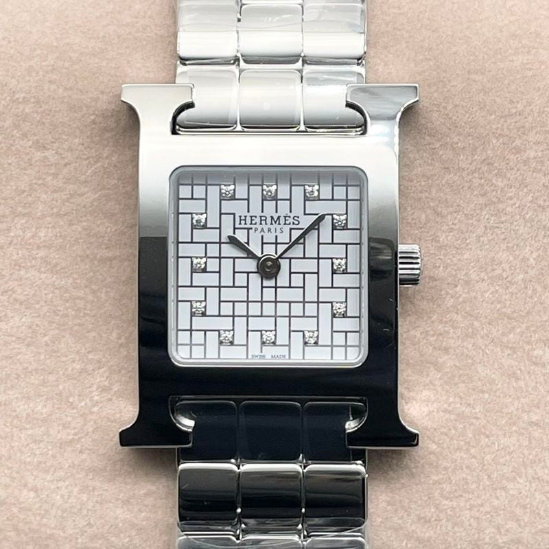 【保証書日付2026年3月！】 エルメス Hウォッチ HH1.210C ステンレススチール ホワイト 21mm
