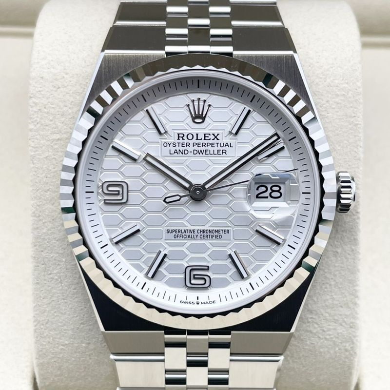 【保証書日付2026年1月！】 ロレックス ランドドゥエラー 127234 インテンスホワイト ハニカムモチーフ 36mm