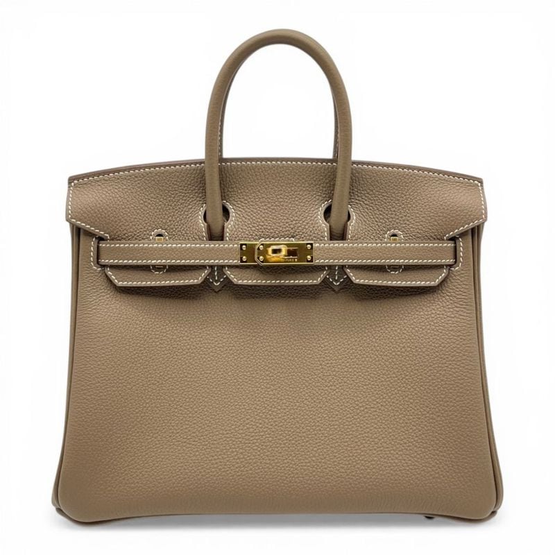 エルメス バーキン 25 エトゥープ トゴ ゴールド金具 K刻印