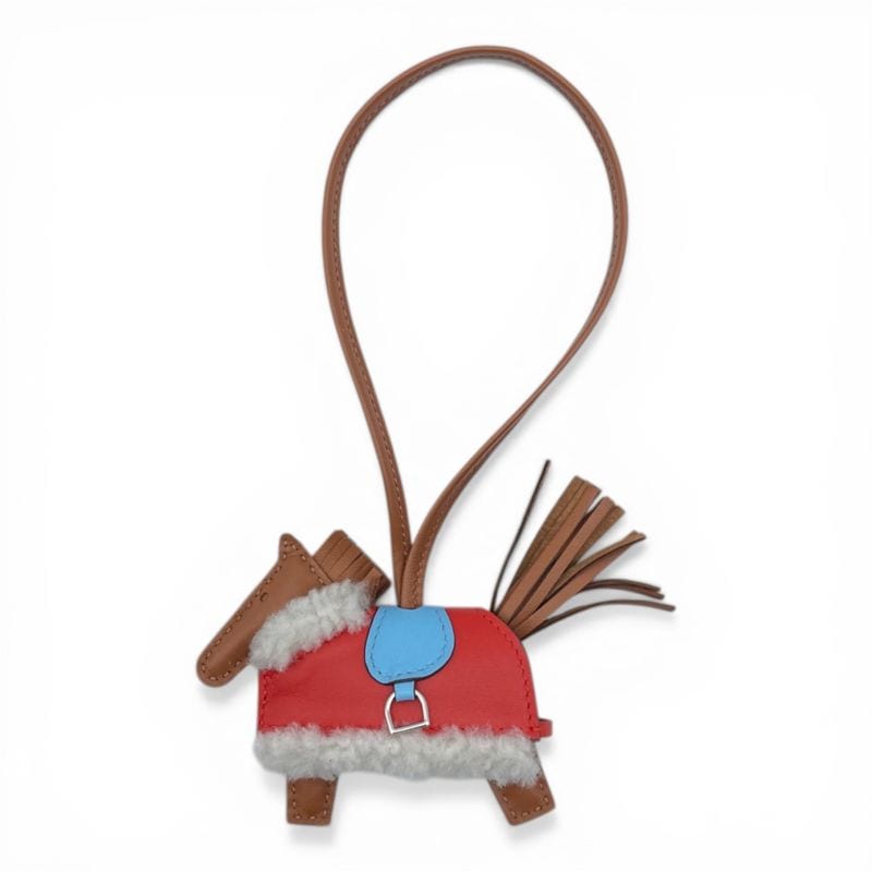 エルメス ロデオチャーム ロベオプルシュ PM ゴールド/セレステ/カプシーヌ/エクリュ シルバー金具 K刻印