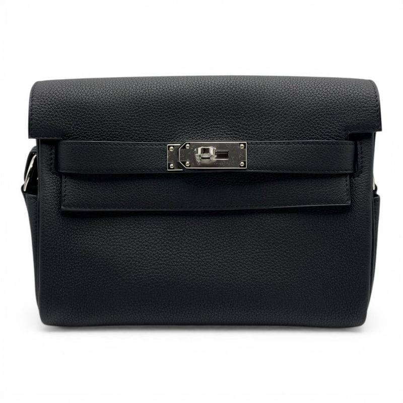 エルメス ケリーメッセンジャー PM ノワール トゴ シルバー金具 K刻印