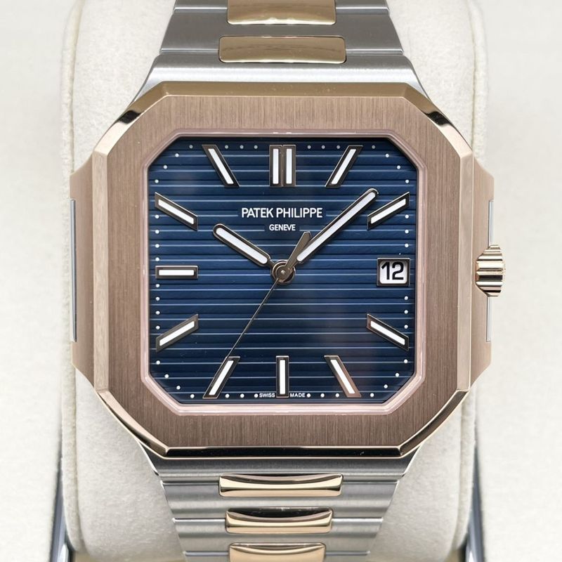 パテックフィリップ キュビタス 5821/1AR-001 ブルー・ソレイユ ローズゴールド&ステンレススチール 45mm