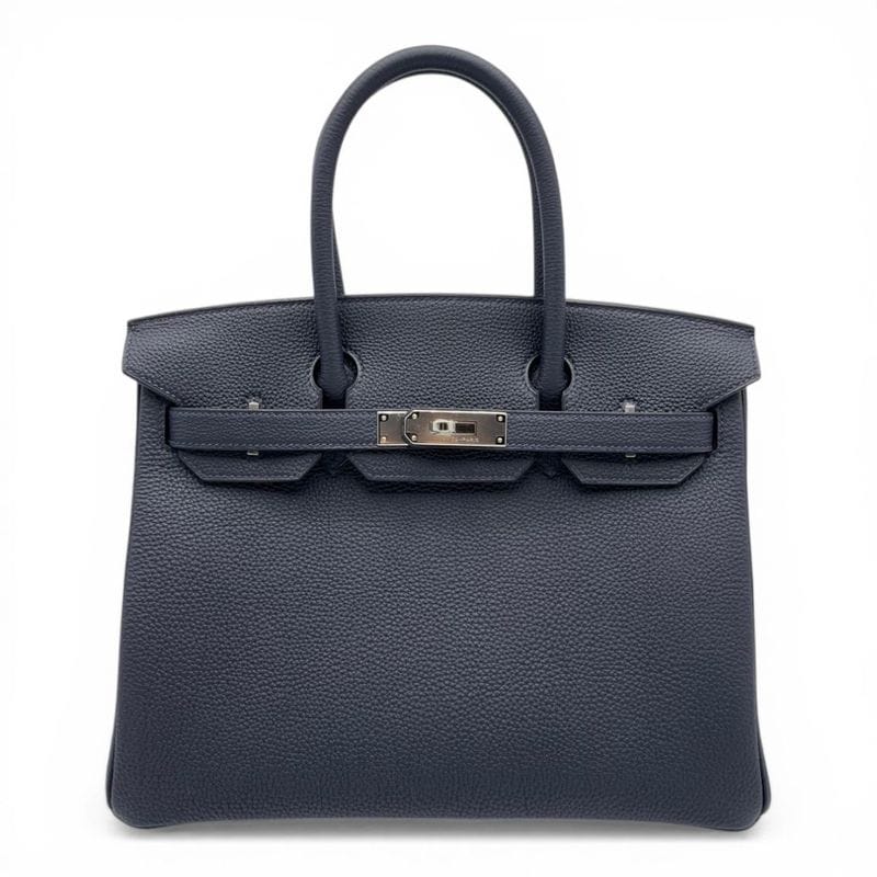 エルメス バーキン 30 ブルーニュイ トゴ シルバー金具 G刻印