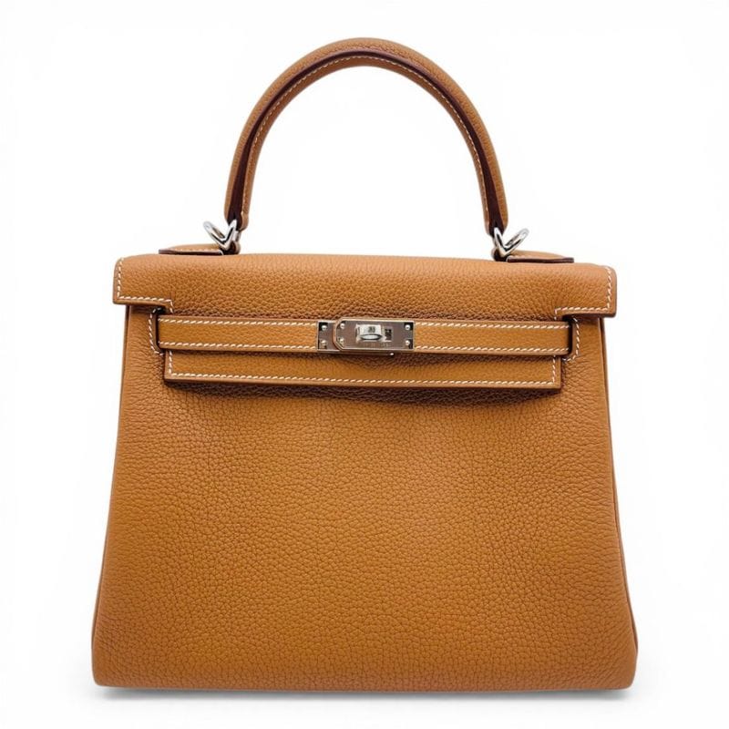 エルメス ケリー 25 ゴールド トゴ シルバー金具 W刻印