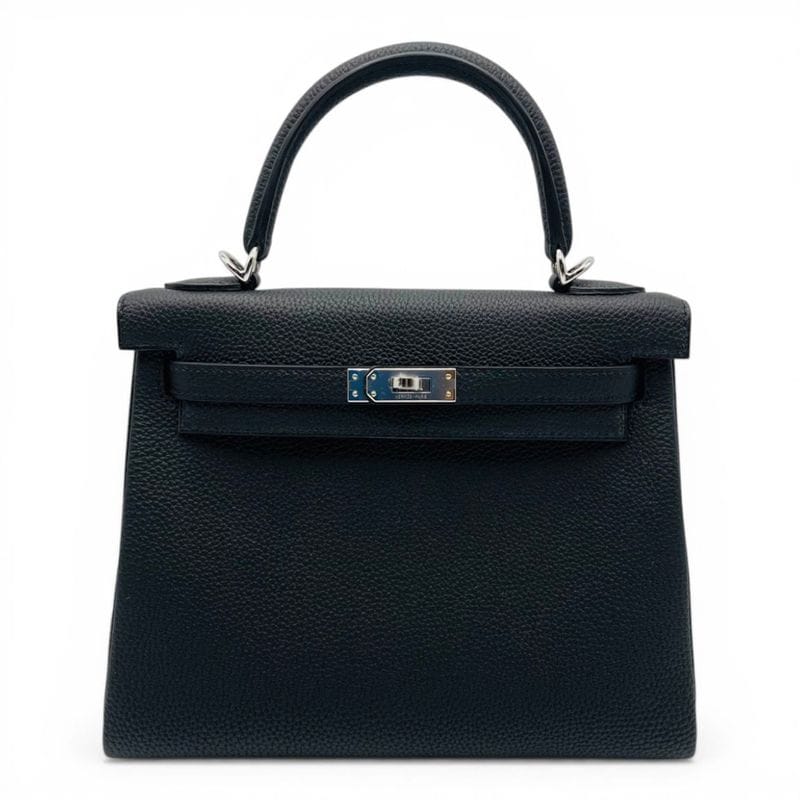 【現金特価】エルメス ケリー 25 ノワール トゴ シルバー金具 G刻印