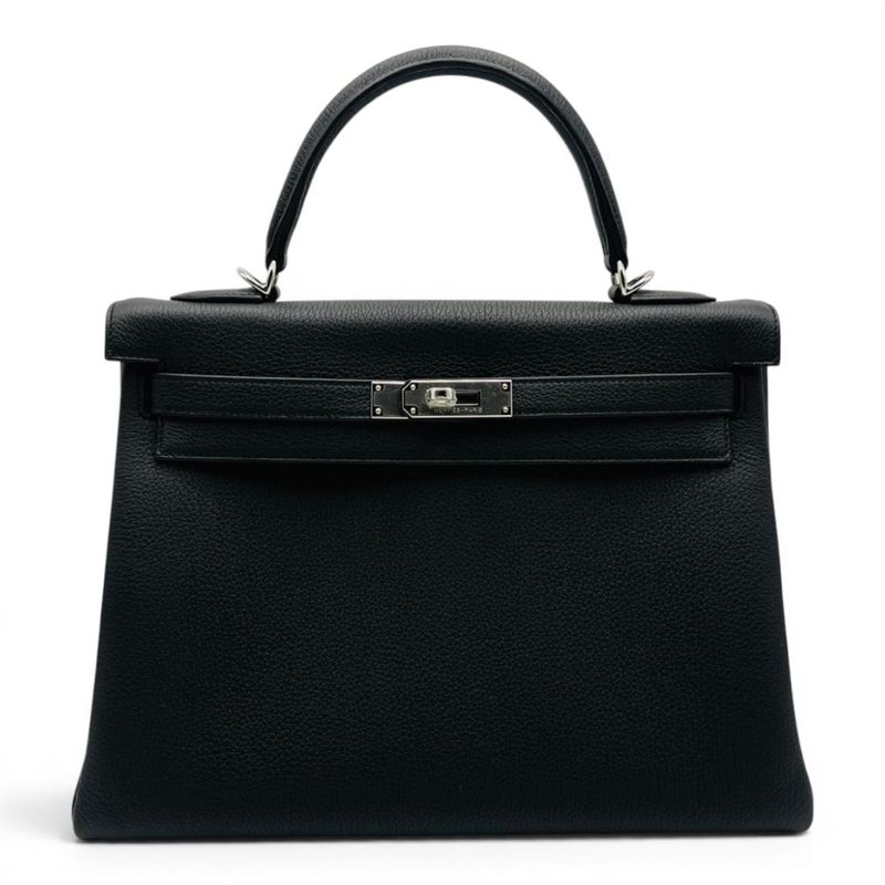 エルメス ケリー 32 ノワール トゴ シルバー金具 G刻印